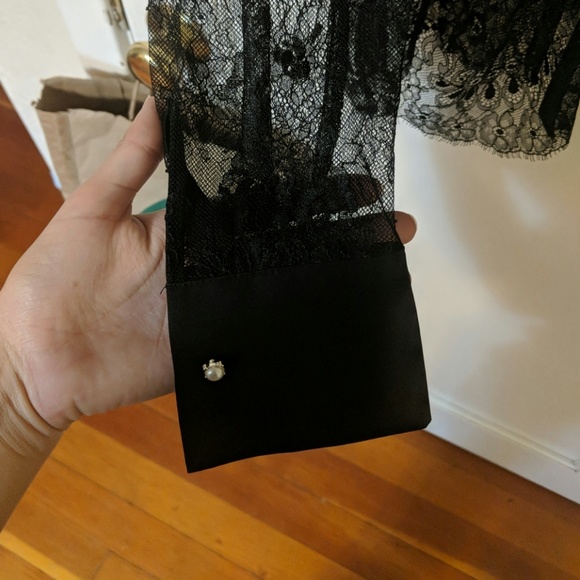 N.W.T.    Black lace button down overshirt - Picture 4 of 4